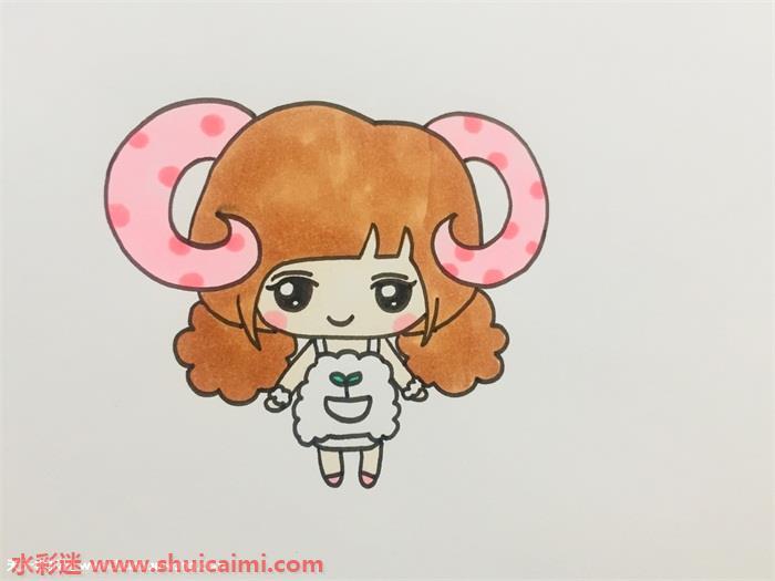 可爱甜美的白羊座简笔画 简单易画