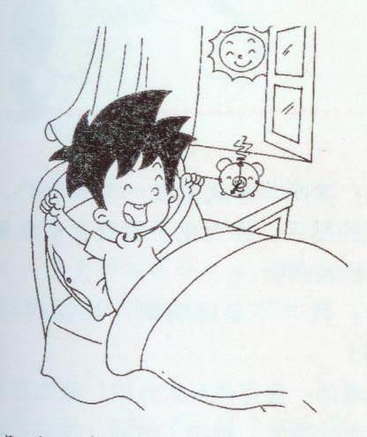起床简笔画 起床简笔画图片女孩