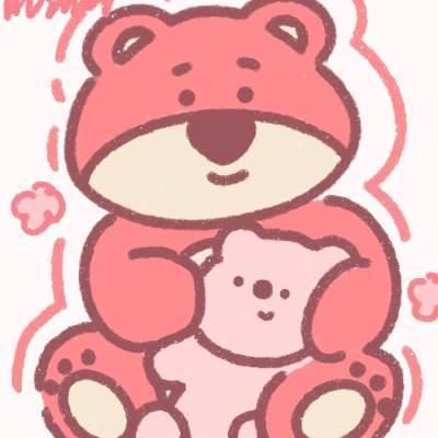 蓝色的草莓熊简笔画 蓝色草莓熊图片