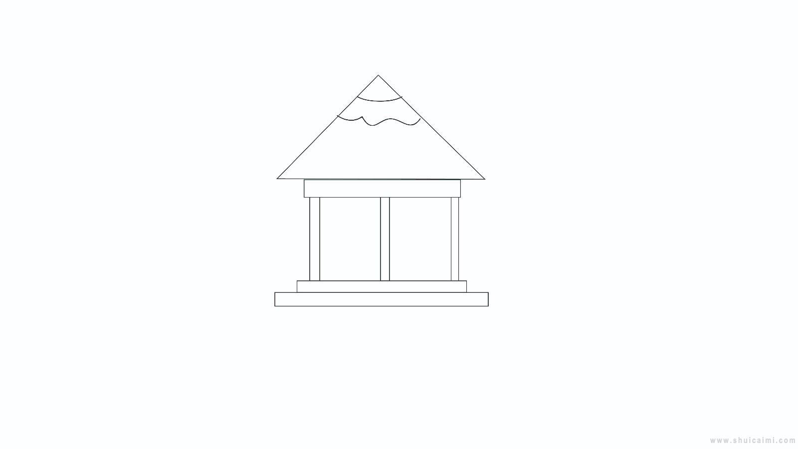 凉亭简笔画怎么画 凉亭简笔画简单