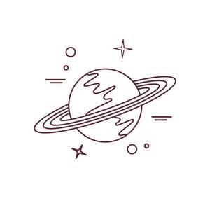 土星简笔画 土星简笔画彩色图片