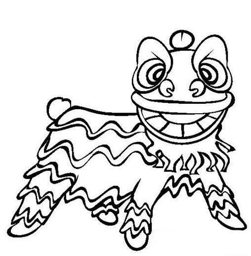 舞狮简笔画 舞狮简笔画彩色