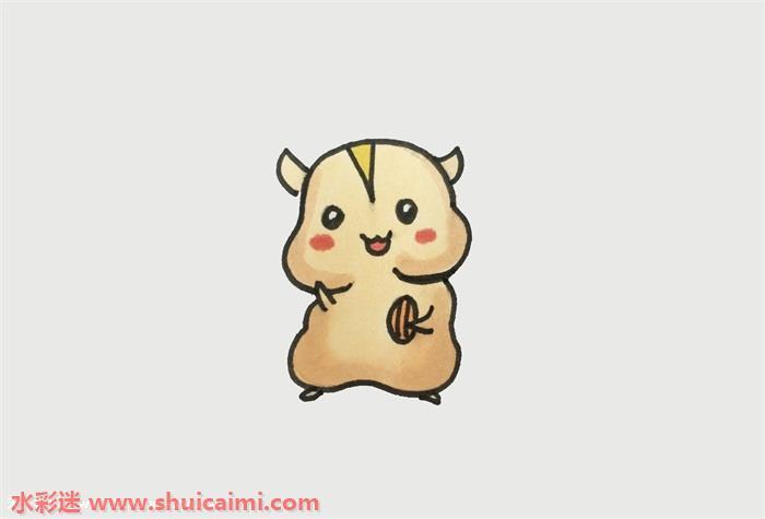 一只萌萌小仓鼠画怎么画 小仓鼠画简笔画简单易画彩色