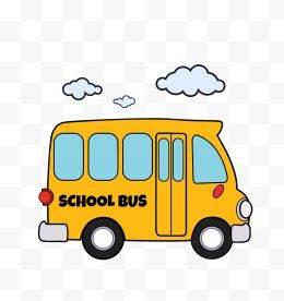 学校校车绘画简笔画 校车画法简笔画