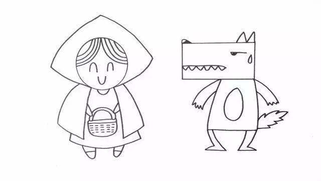 小红帽简笔画 小红帽简笔画故事图片