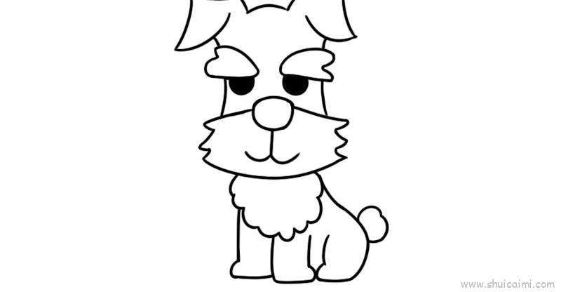 雪纳瑞儿童画怎么画 雪纳瑞简笔画图片大全