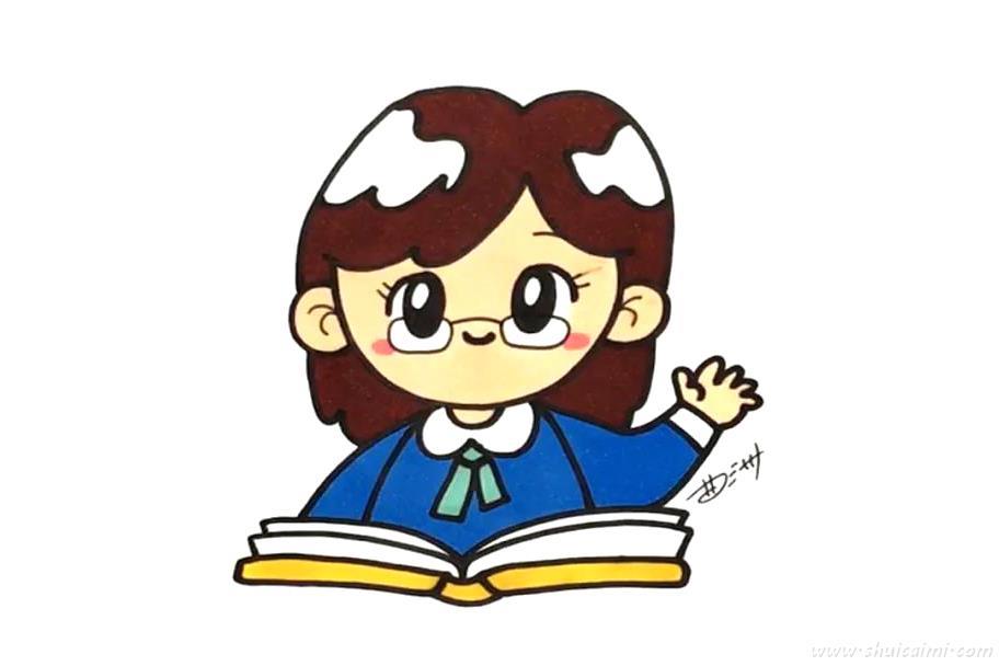 示意举手的老师怎么画 示意举手老师简笔画漂亮卡通