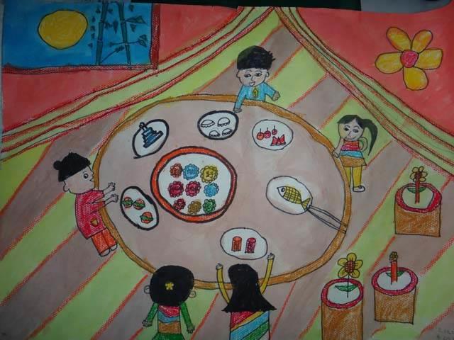 年夜饭怎么画简单又好看 年夜饭怎么画