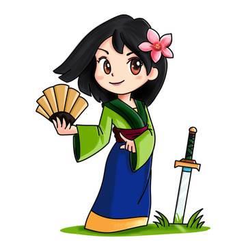 花木兰简笔画图片大全 花木兰简笔画图片大全可爱