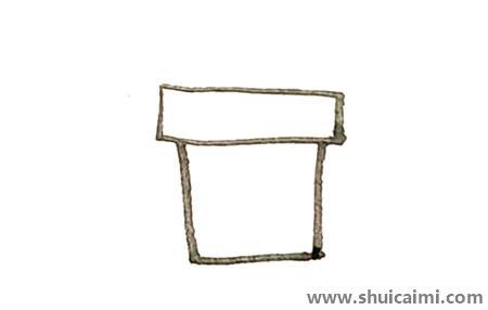 三叶草盆栽儿童简笔画