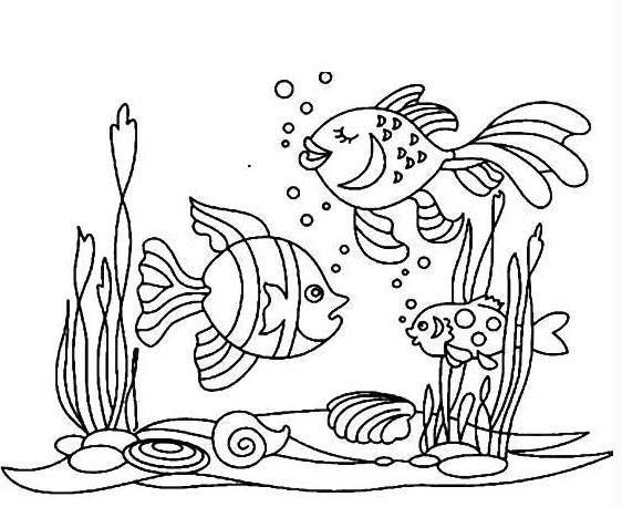 海洋生物简笔画 海洋生物简笔画彩色