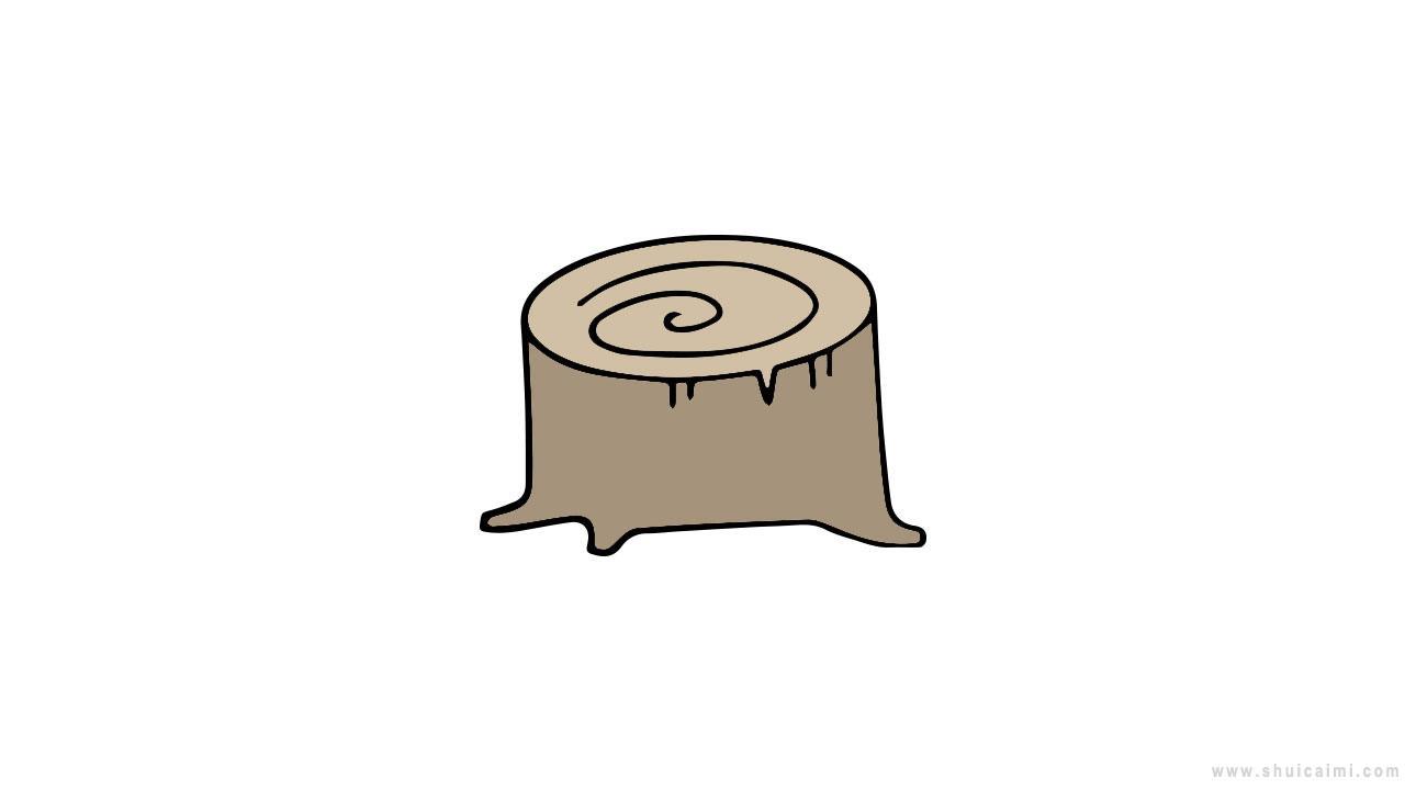 树桩简笔画怎么画 树桩简笔画好看