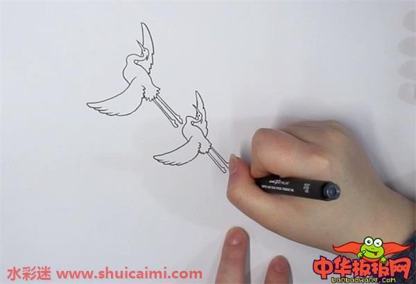 一行白鹭怎么画 一行白鹭简笔画步骤图