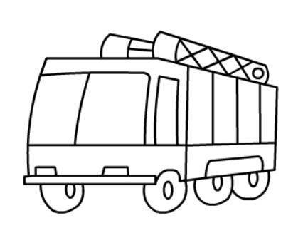 消防车简笔画 消防车简笔画儿童画幼儿园