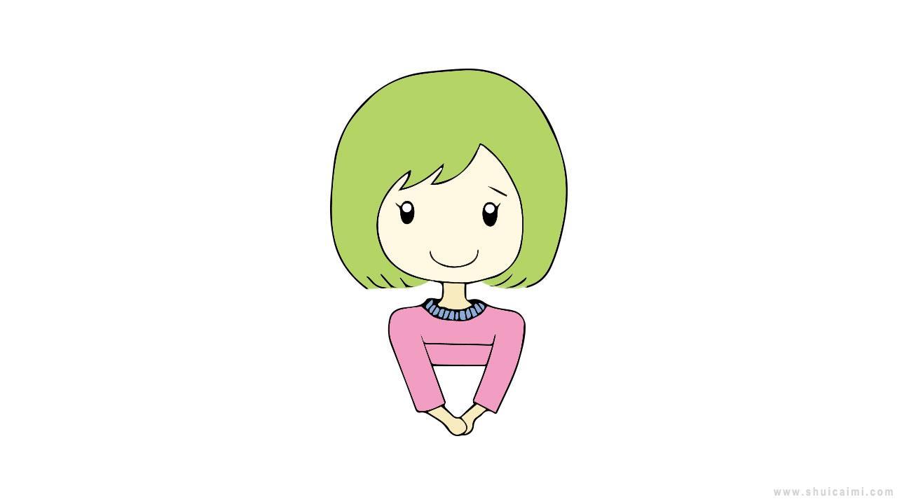 短发女孩简笔画怎么画 短发女孩简笔画图片