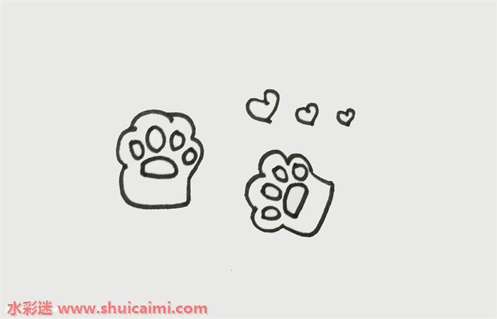 猫爪可爱怎么画 猫爪可爱简笔画图片大全彩色