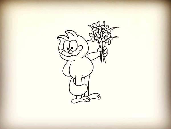 加菲猫简笔画图片大全 加菲猫简笔画图片大全带颜色