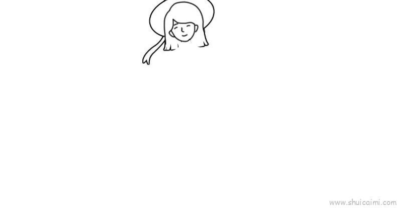 女孩吃瓜儿童画怎么画 女孩吃瓜简笔画步骤