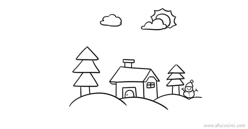 冬天色彩儿童画怎么画 冬天色彩简笔画图片大全