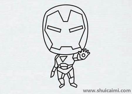 Q版钢铁侠彩色儿童简笔画