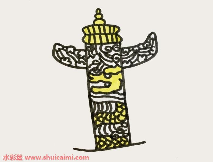 柱子怎么画 柱子简笔画简单彩色