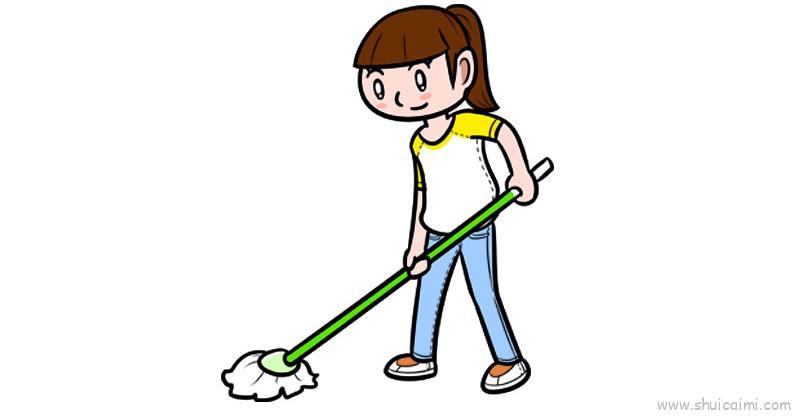 我帮妈妈做家务教程儿童画怎么画 我帮妈妈做家务教程简笔画简单
