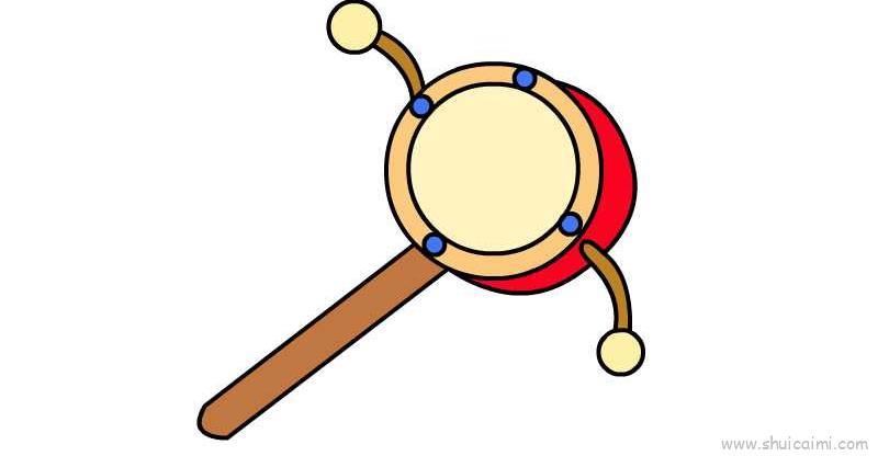 卡通拨浪鼓儿童简笔画教学步骤