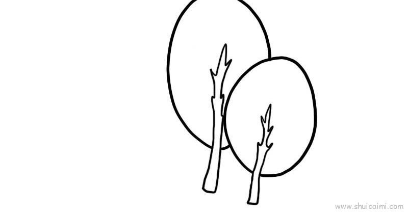 小树林儿童画怎么画 小树林简笔画简单