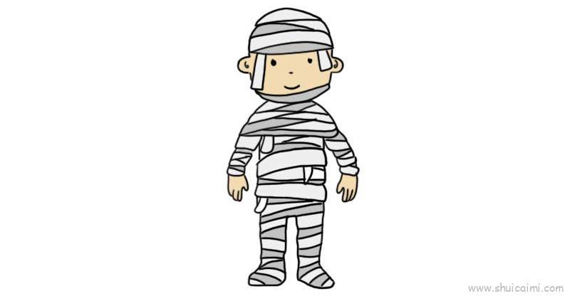 木乃伊儿童画怎么画 木乃伊简笔画好看