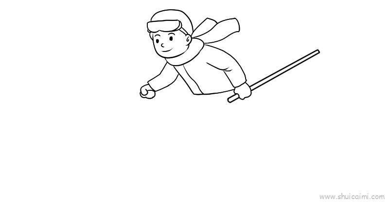 滑雪人物儿童画怎么画 滑雪人物简笔画好看