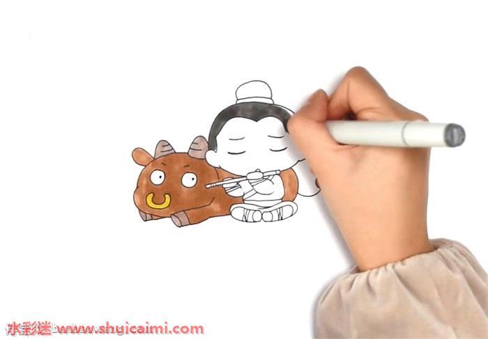 牛郎和老牛该怎么画 牛郎和老牛简笔画漂亮彩色