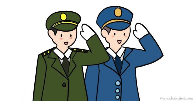 敬礼儿童画怎么画 敬礼简笔画图片