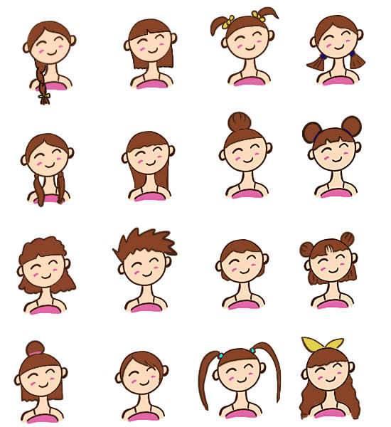 世界杯法国女孩发型简笔画 世界杯法国女孩发型