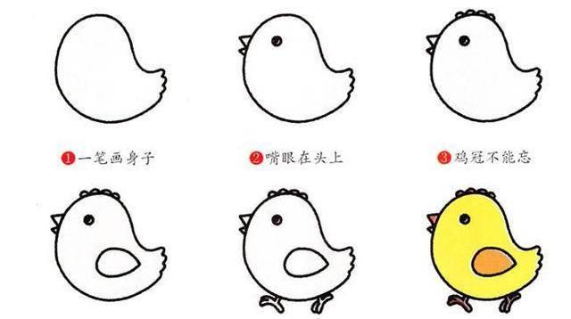 小鸡简笔画图片大全可爱 小鸡简笔画图片大全可爱图片大全