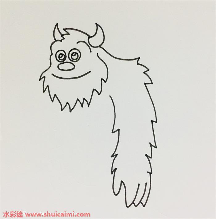 毛怪怎么画 毛怪简笔画步骤图