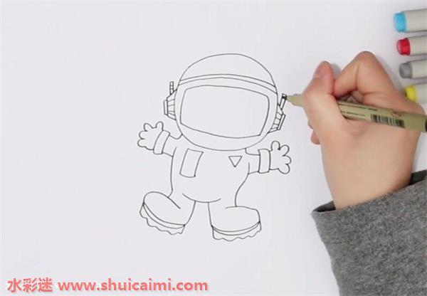 太空人怎么画 太空人简笔画图片带颜色