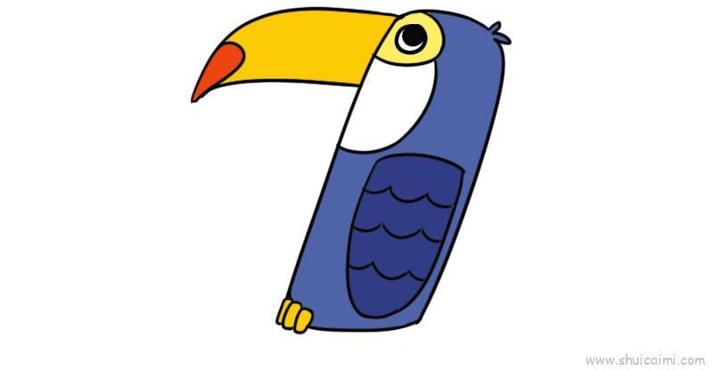 数字画鸟儿童画怎么画 数字画鸟简笔画简单