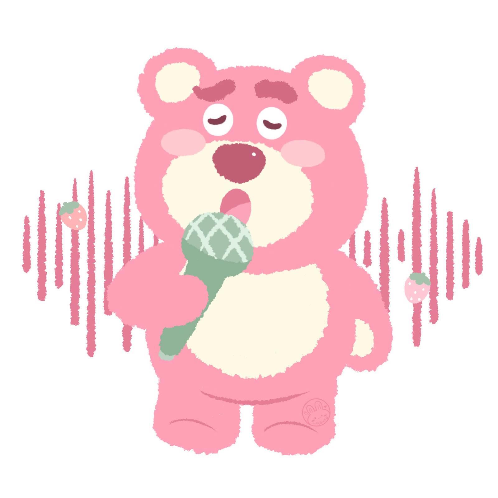 蓝色的草莓熊简笔画 蓝色草莓熊图片