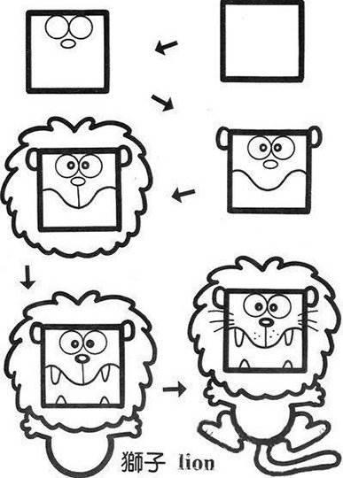 方形简笔画图片大全 方形简笔画图片大全动物