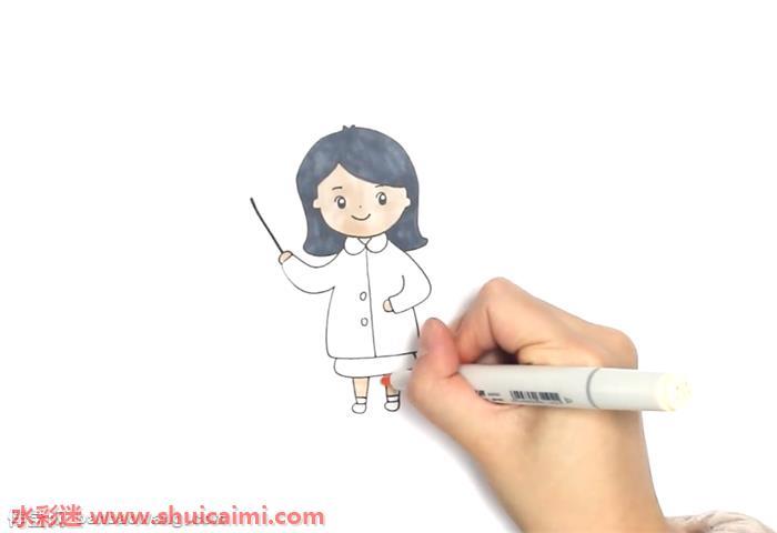 数学老师怎么画 数学老师简笔画简单易画彩色