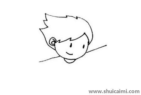 玩滑板的小男孩儿童简笔画