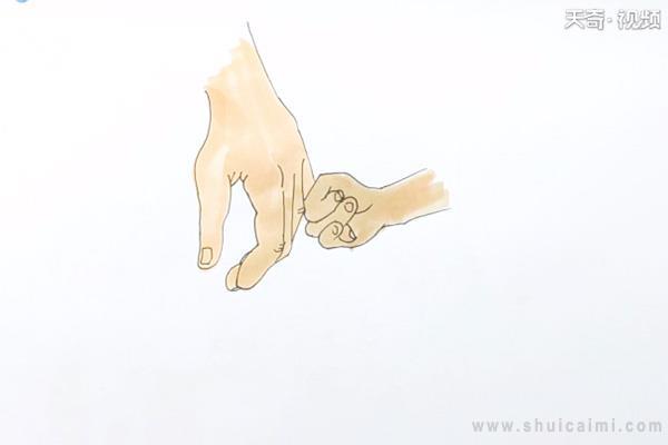 大手牵小手简笔画怎么画 大手牵小手简笔画简单又好看