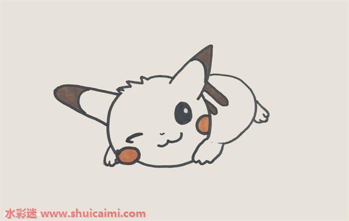 卡通动漫的皮卡丘简笔画漂亮