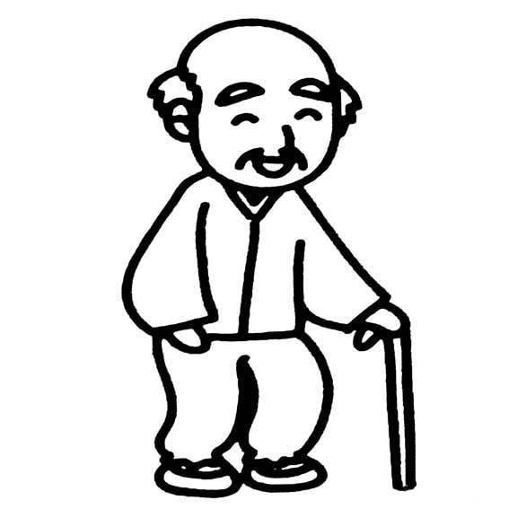 老头的简笔画图片大全 老头简笔画图片大全可爱呆萌