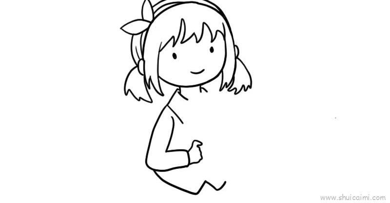 小女孩爱心儿童画怎么画 小女孩爱心简笔画步骤