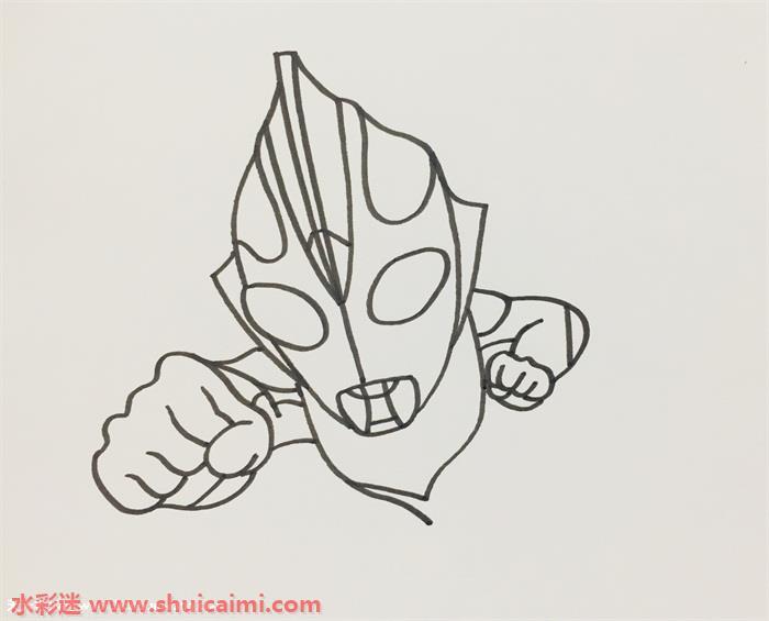 经典卡通动漫的迪迦奥特曼简笔画