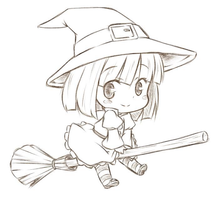 女巫简笔画图片大全 女巫简笔画图片大全大图