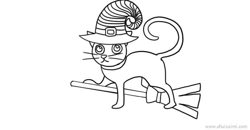 魔法猫咪儿童画怎么画 魔法猫咪简笔画顺序
