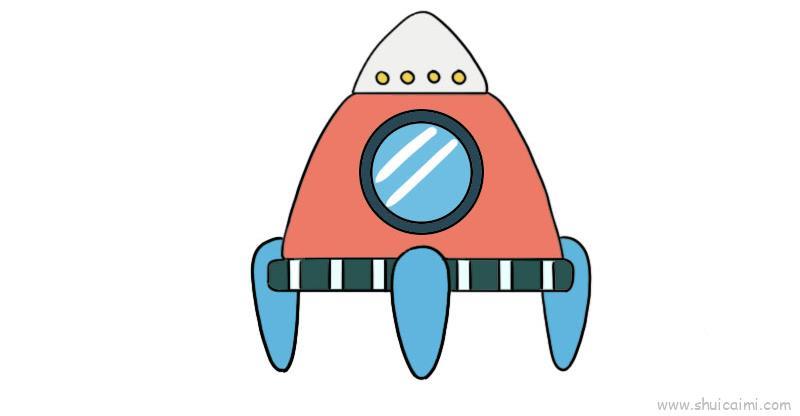 太空飞船儿童画怎么画 太空飞船简笔画画法