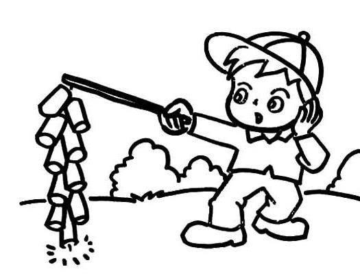 过年放鞭炮的简笔画怎么画 过年放鞭炮的简笔画怎么画的